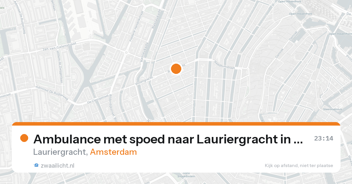 Ambulance met spoed naar Lauriergracht in Amsterdam — 24 aug 2026