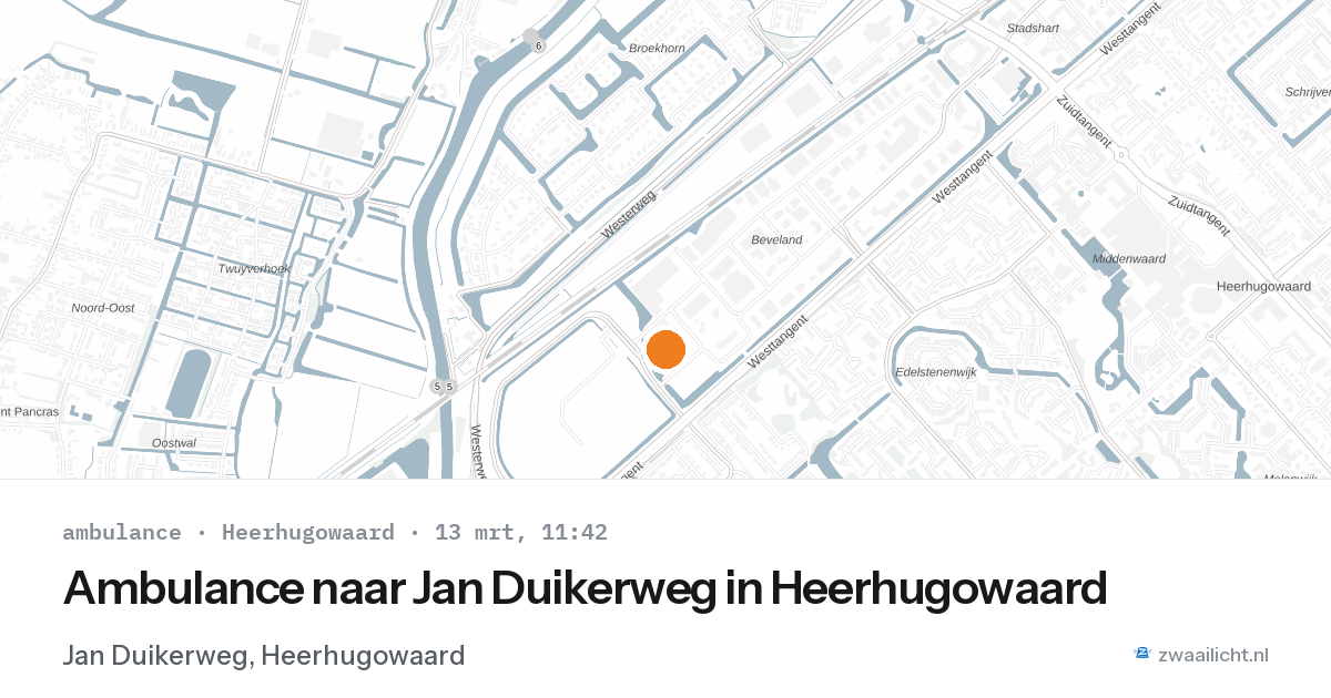 Ambulance naar Jan Duikerweg in Heerhugowaard — 13 mrt 2026