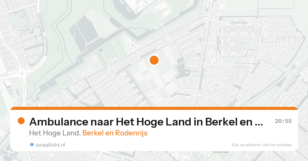 Ambulance naar Het Hoge Land in Berkel en Rodenrijs — 18 aug 2026