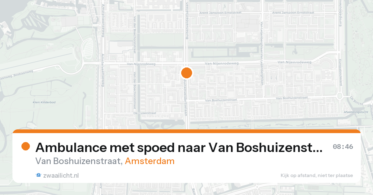 Ambulance met spoed naar Van Boshuizenstraat in Amsterdam — 30 mei 2026