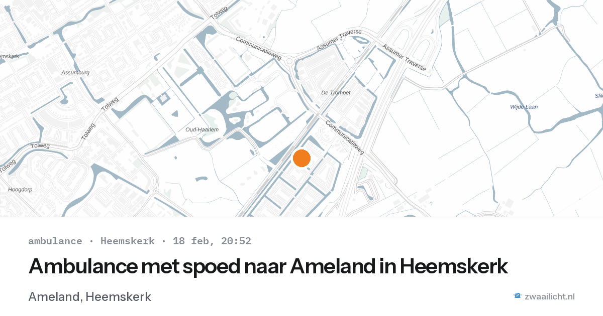 Ambulance met spoed naar Ameland in Heemskerk — 18 feb 2026