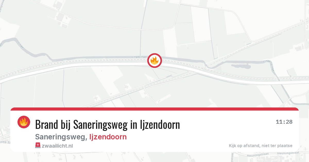 Brand bij Saneringsweg in Ijzendoorn — 28 jun 2026