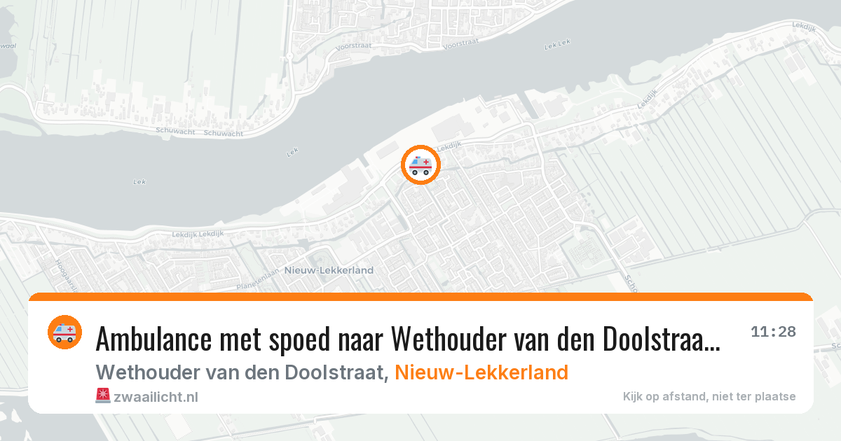 Ambulance met spoed naar Wethouder van den Doolstraat in Nieuw-Lekkerland — 6 apr 2026