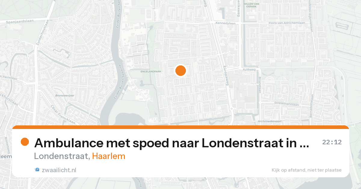 Ambulance met spoed naar Londenstraat in Haarlem — 20 aug 2026