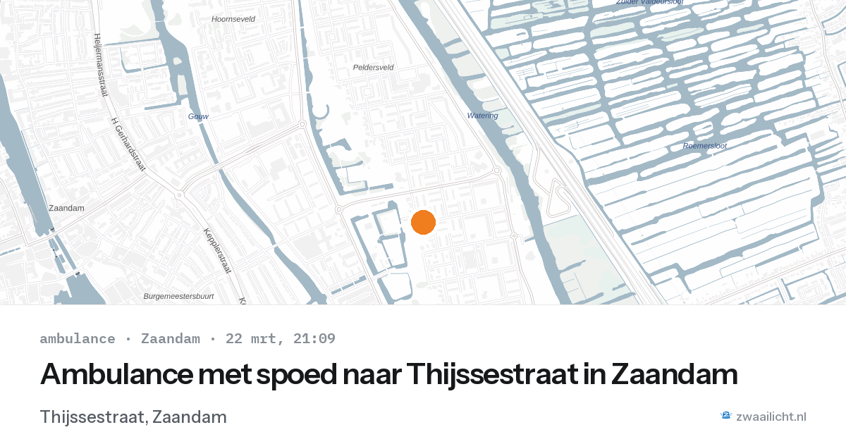 Ambulance met spoed naar Thijssestraat in Zaandam — 22 mrt 2026