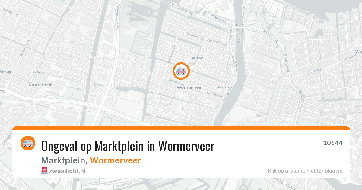 Ongeval op Marktplein in Wormerveer — 11 jul 2026