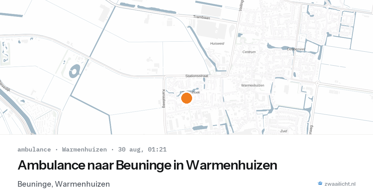 Ambulance naar Beuninge in Warmenhuizen — 29 aug 2026