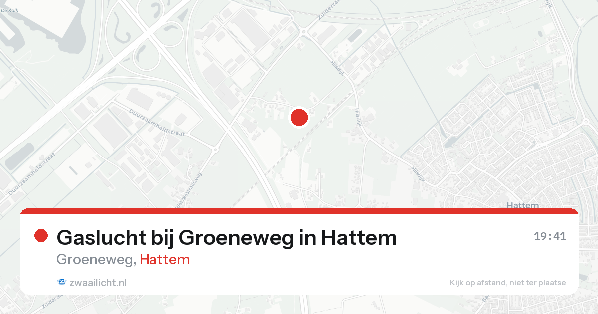 Gaslucht bij Groeneweg in Hattem — 24 aug 2026