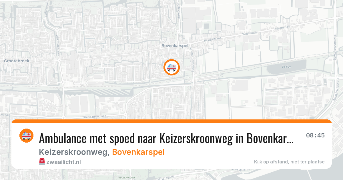 Ambulance met spoed naar Keizerskroonweg in Bovenkarspel — 31 jul 2026
