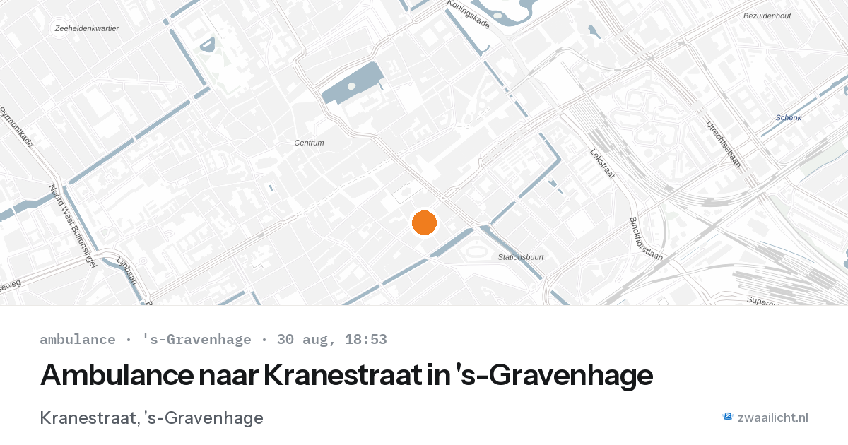 Ambulance naar Kranestraat in 's-Gravenhage — 30 aug 2026