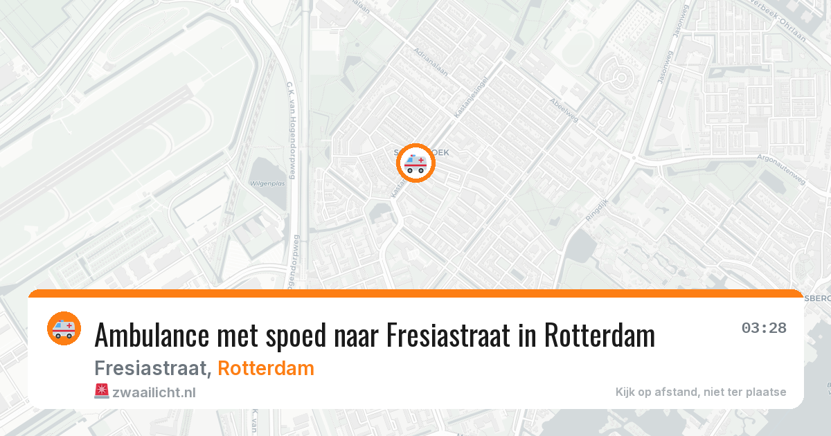 Ambulance met spoed naar Fresiastraat in Rotterdam — 21 mei 2026