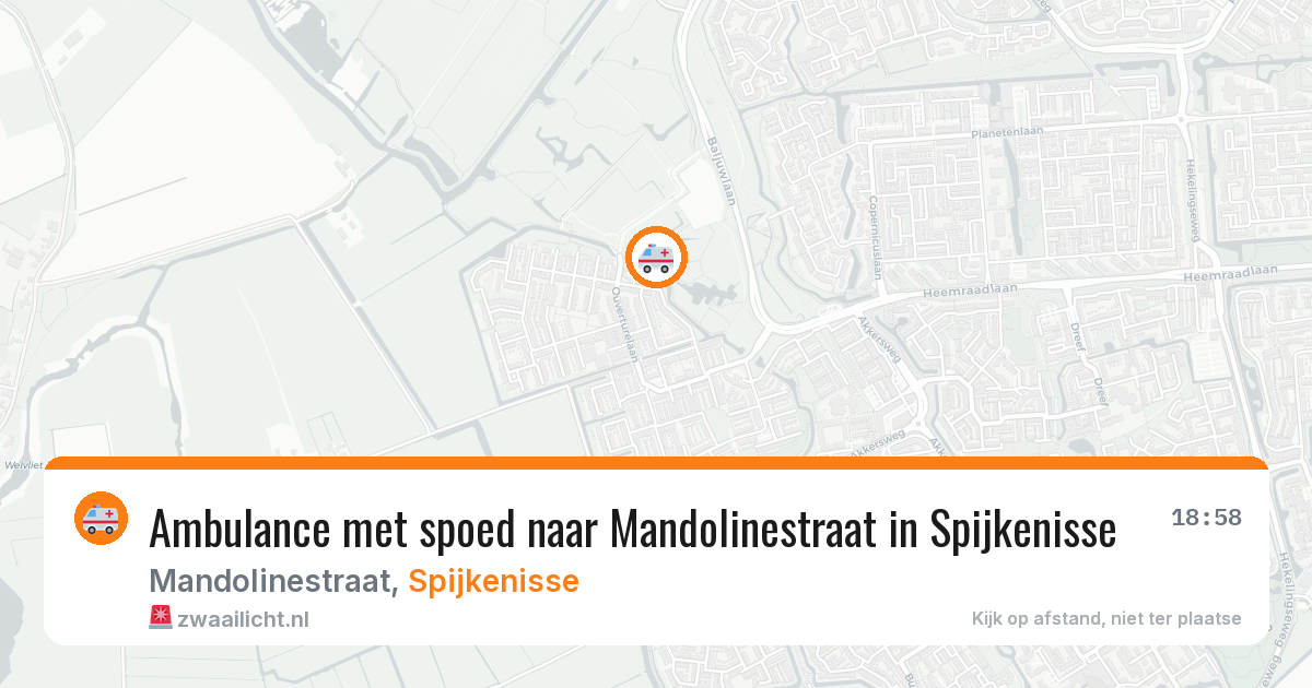 Ambulance met spoed naar Mandolinestraat in Spijkenisse — 22 jul 2026
