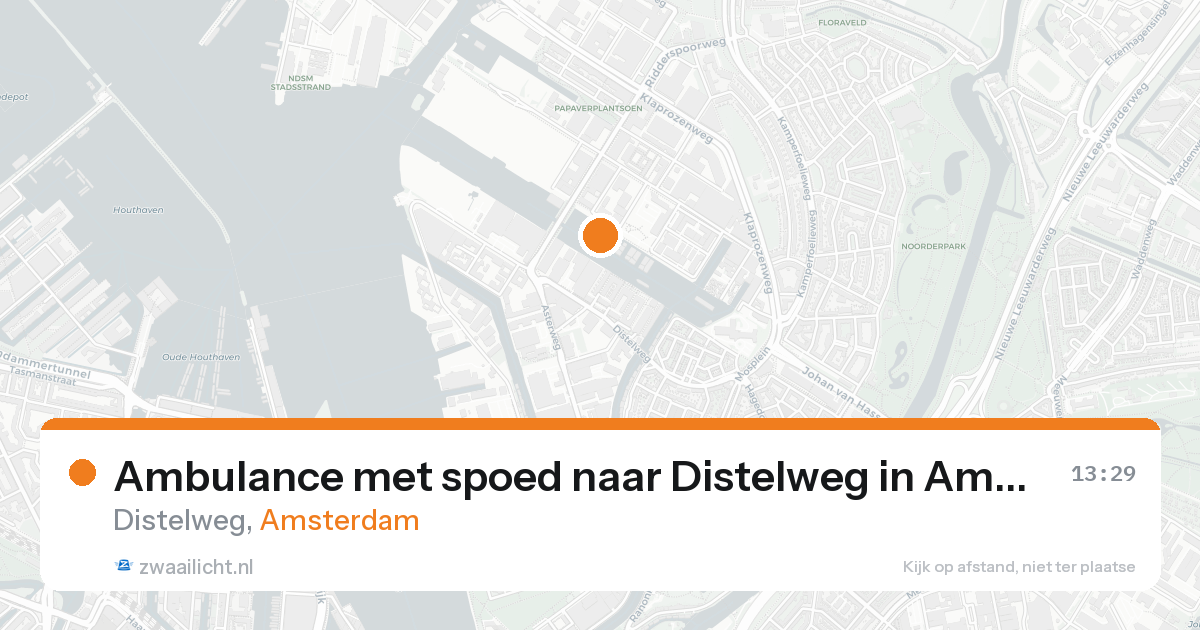 Ambulance met spoed naar Distelweg in Amsterdam — 18 aug 2026
