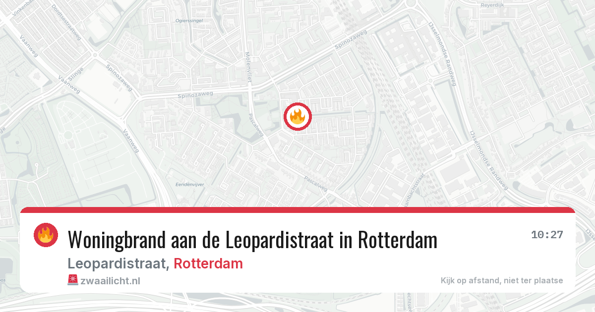 Woningbrand aan de Leopardistraat in Rotterdam — 19 mrt 2026