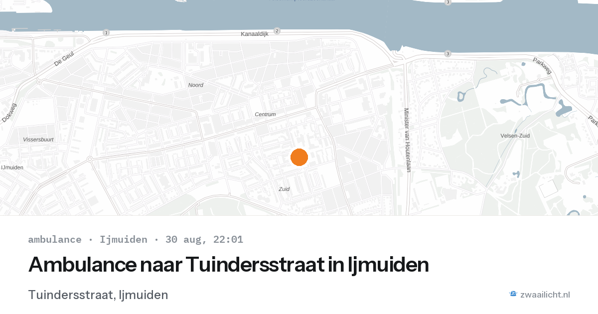 Ambulance naar Tuindersstraat in Ijmuiden — 30 aug 2026