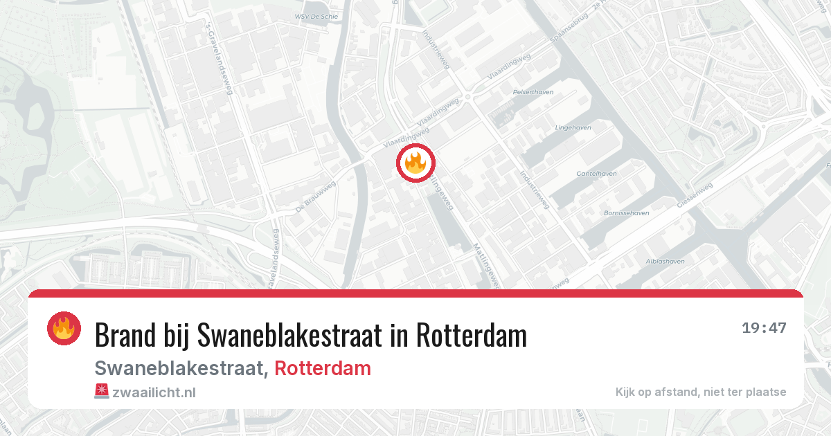Brand bij Swaneblakestraat in Rotterdam — 8 aug 2026