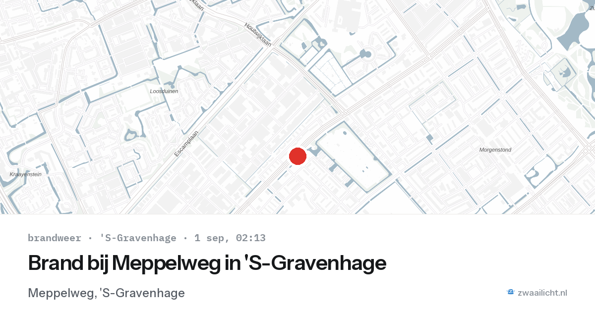 Brand bij Meppelweg in 'S-Gravenhage — 1 sep 2026
