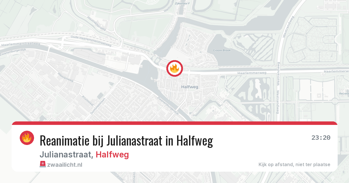 Reanimatie bij Julianastraat in Halfweg — 22 jun 2026