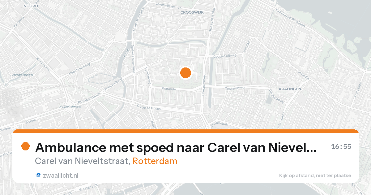 Ambulance met spoed naar Carel van Nieveltstraat in Rotterdam — 15 aug 2026