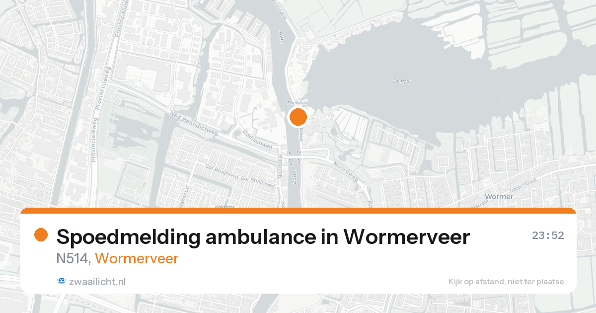 Spoedmelding ambulance in Wormerveer — 15 aug 2026