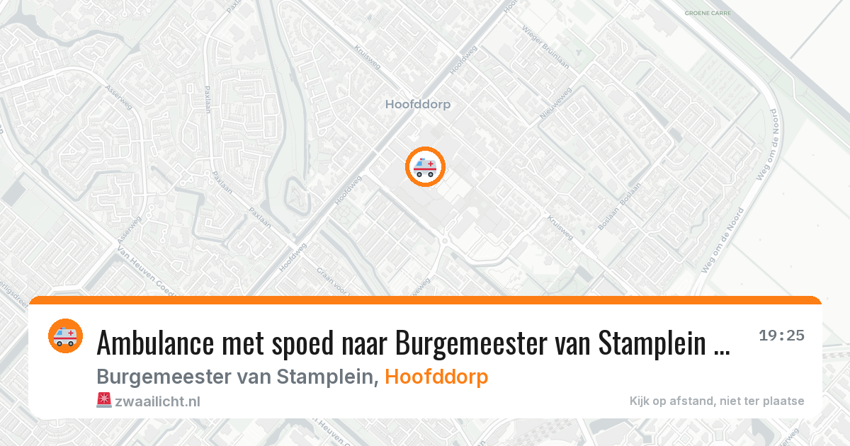 Ambulance met spoed naar Burgemeester van Stamplein in Hoofddorp — 12 apr 2026
