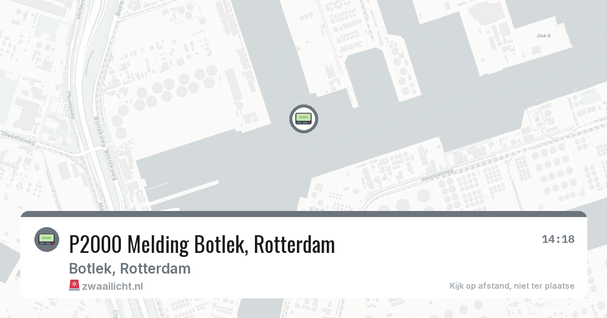 P2000 Melding Botlek, Rotterdam — 13 aug 2026