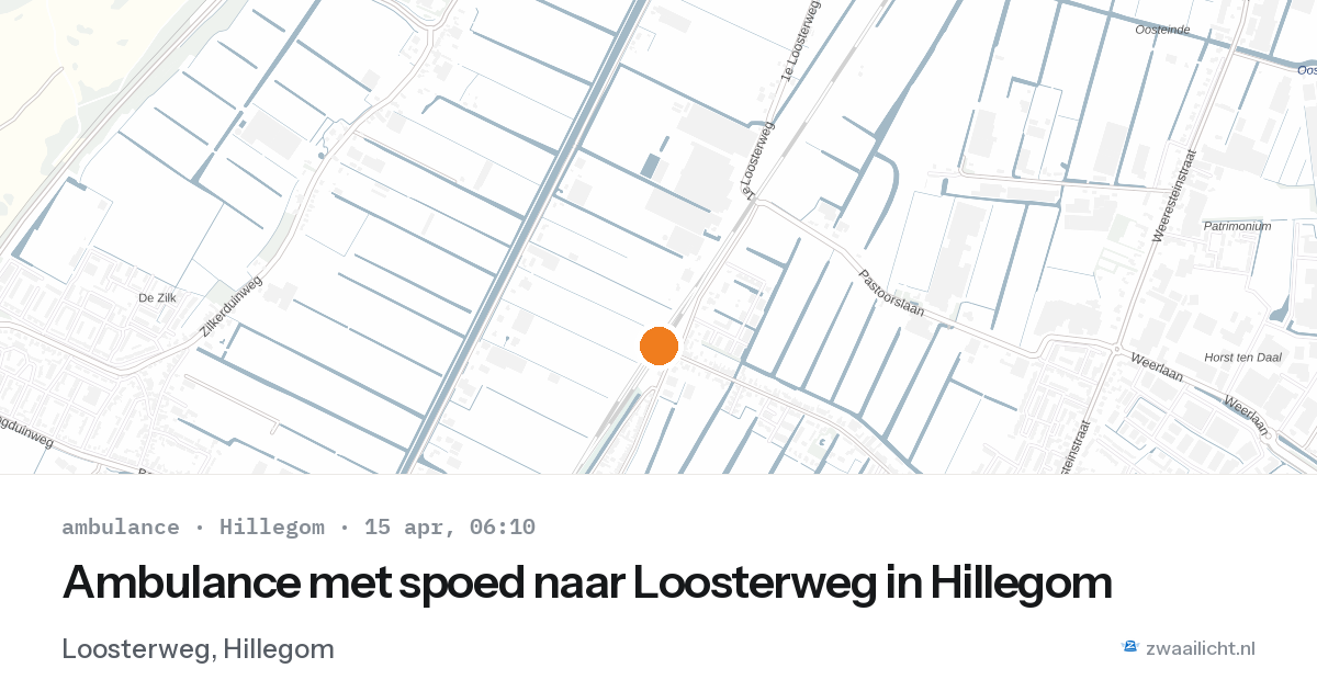 Ambulance met spoed naar Loosterweg in Hillegom — 15 apr 2026