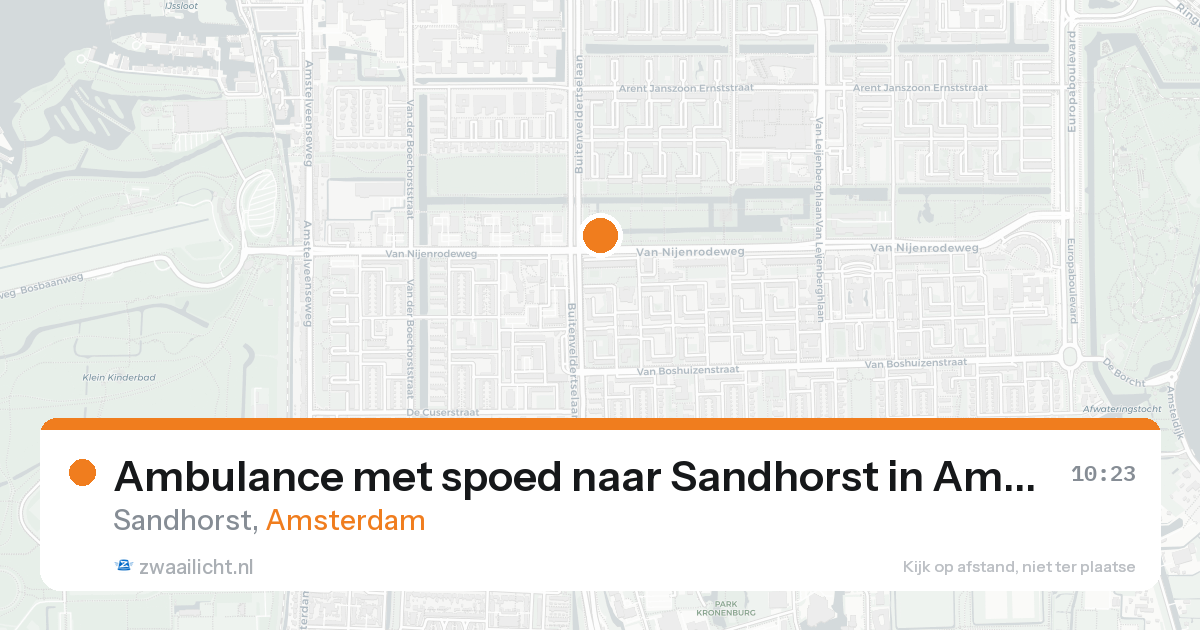 Ambulance met spoed naar Sandhorst in Amsterdam — 20 aug 2026
