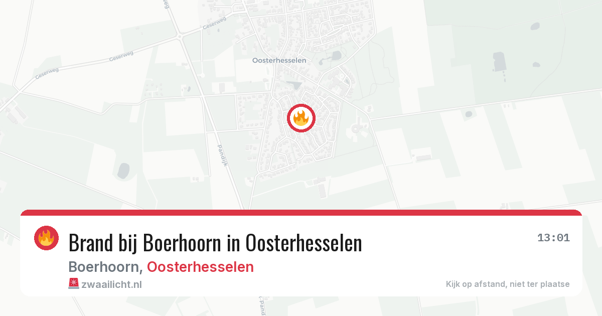 Brand bij Boerhoorn in Oosterhesselen — 1 apr 2026