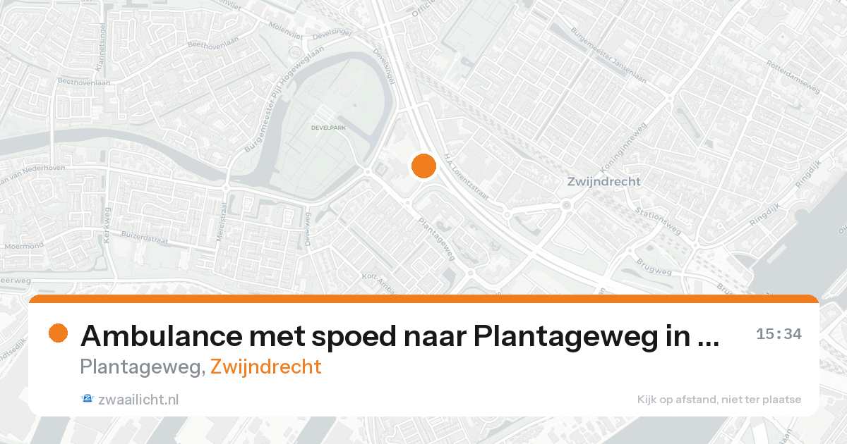 Ambulance met spoed naar Plantageweg in Zwijndrecht — 25 aug 2026