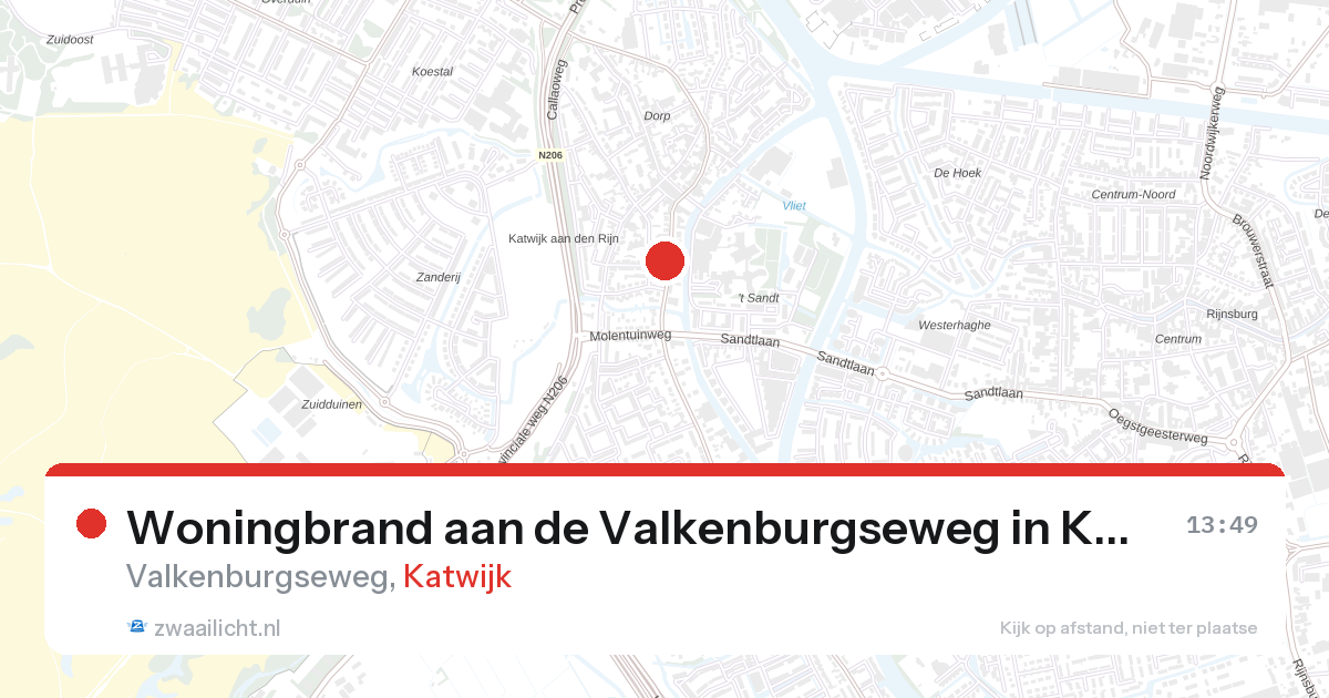 Woningbrand aan de Valkenburgseweg in Katwijk — 29 apr 2026