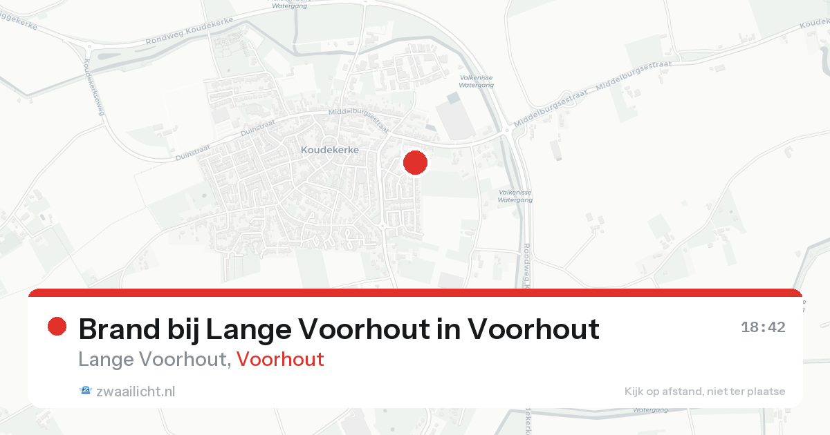 Brand bij Lange Voorhout in Voorhout — 17 aug 2026