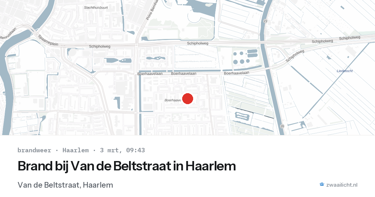 Brand bij Van de Beltstraat in Haarlem — 3 mrt 2026