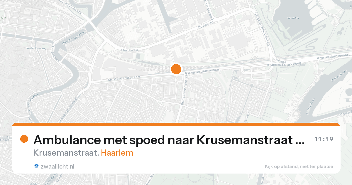 Ambulance met spoed naar Krusemanstraat in Haarlem — 15 aug 2026