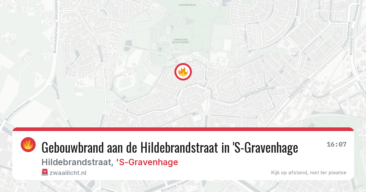 Gebouwbrand aan de Hildebrandstraat in 'S-Gravenhage — 30 mrt 2026