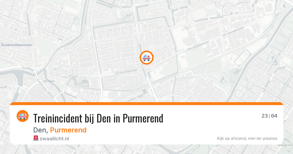 Treinincident bij Den in Purmerend — 28 mrt 2026