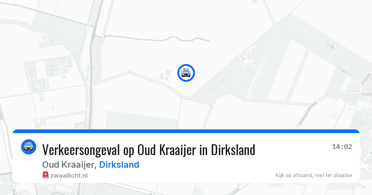 Verkeersongeval op Oud Kraaijer in Dirksland — 19 mrt 2026