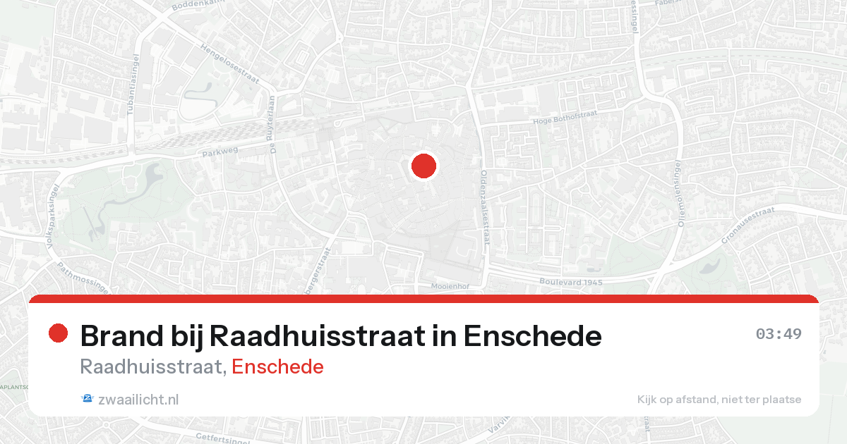 Brand bij Raadhuisstraat in Enschede — 18 aug 2026