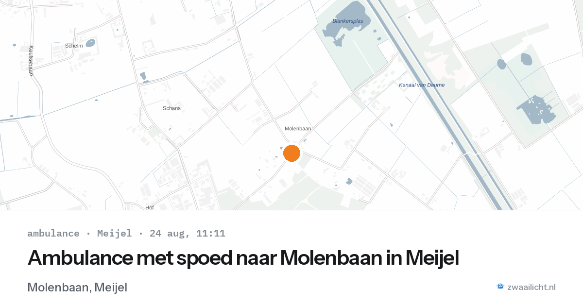 Ambulance met spoed naar Molenbaan in Meijel — 24 aug 2026