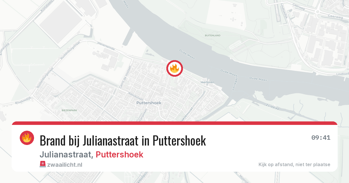 Brand bij Julianastraat in Puttershoek — 8 mei 2026