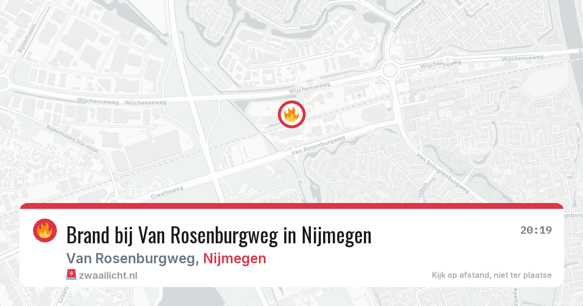 Brand bij Van Rosenburgweg in Nijmegen — 9 aug 2026