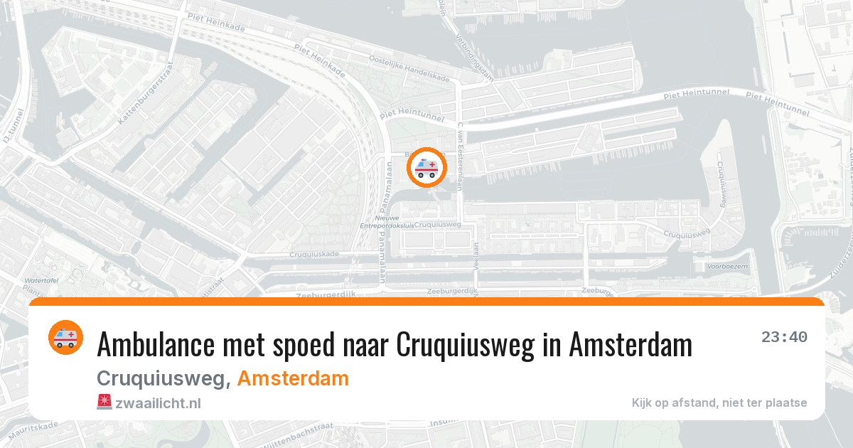 Ambulance met spoed naar Cruquiusweg in Amsterdam — 30 jul 2026