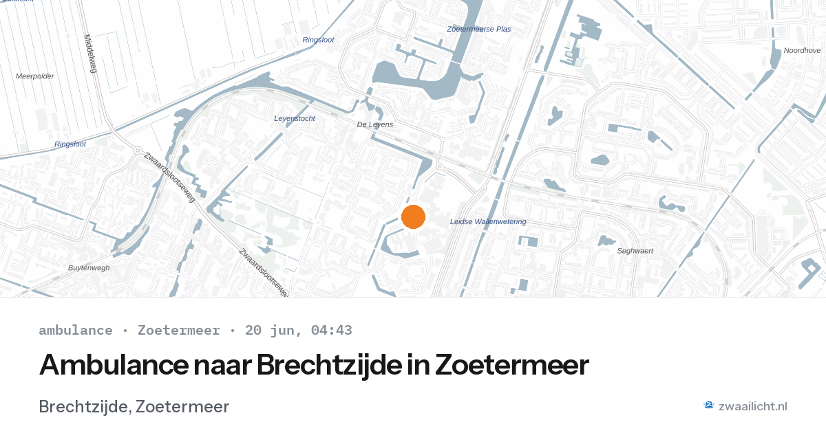 Ambulance naar Brechtzijde in Zoetermeer — 20 jun 2026