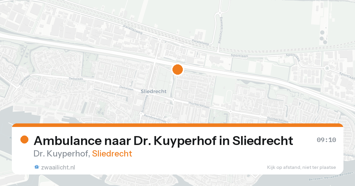 Ambulance naar Dr. Kuyperhof in Sliedrecht — 17 aug 2026