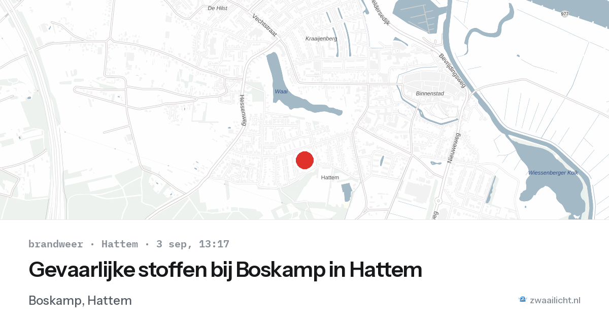 Gevaarlijke stoffen bij Boskamp in Hattem — 3 sep 2026