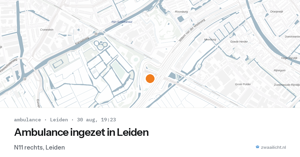 Ambulance ingezet in Leiden — 30 aug 2026