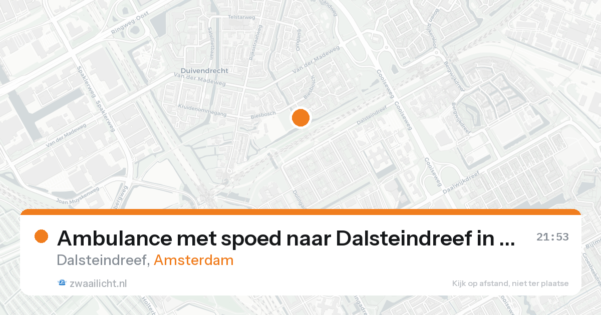Ambulance met spoed naar Dalsteindreef in Amsterdam — 17 aug 2026