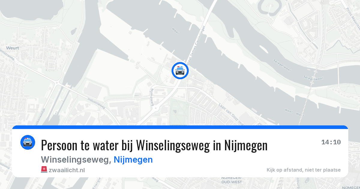 Persoon te water bij Winselingseweg in Nijmegen — 23 apr 2026