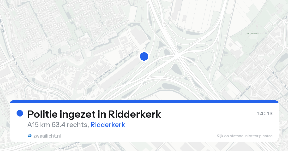 Politie ingezet in Ridderkerk — 20 aug 2026 | 🚨 Zwaailicht.nl