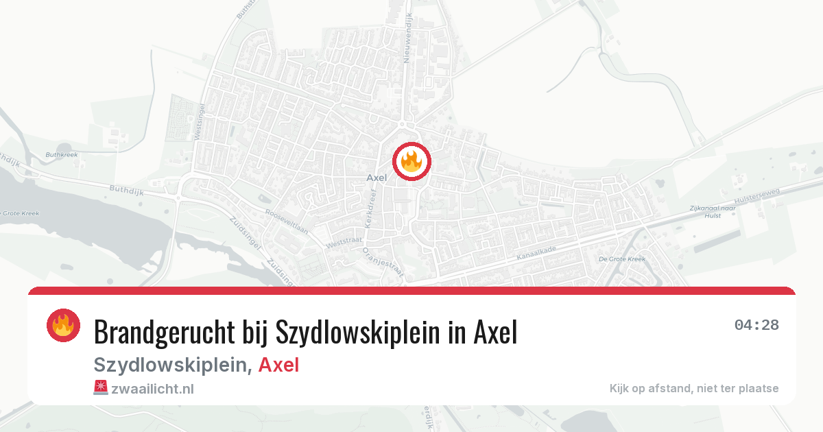 Brandgerucht bij Szydlowskiplein in Axel — 12 jun 2026